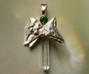 Engel der Erkenntnis Chromdiopsid-Bergkristall-Engel